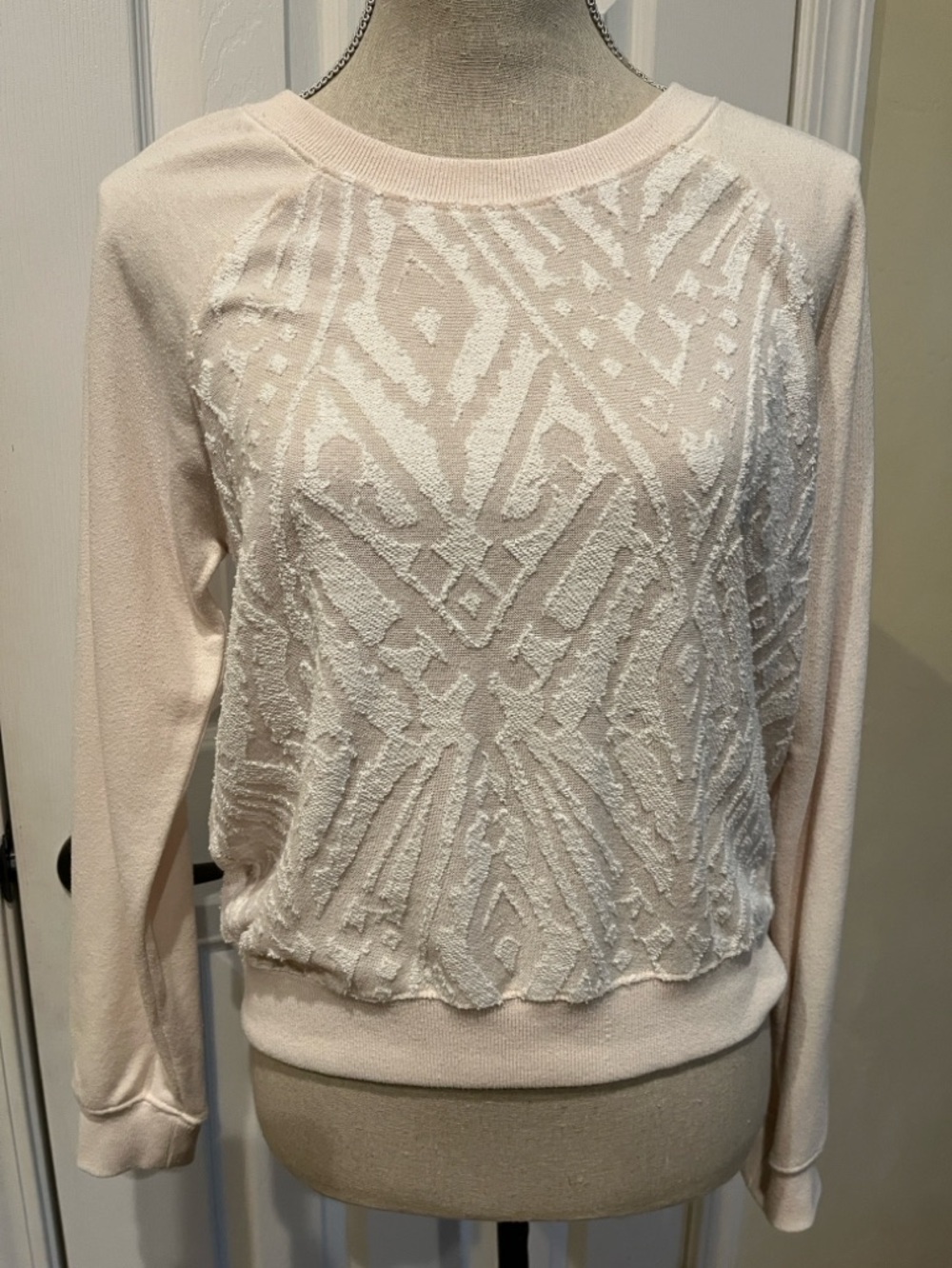 Billabong Textured Cream Long Sleeve Sweatshirt